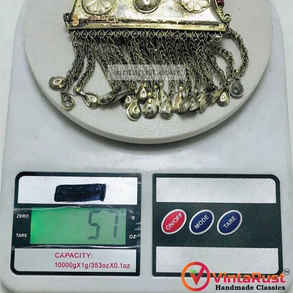 Wooden Beaded Chain Necklace With Dangling Vintage Pendant - Picture 11 of 11